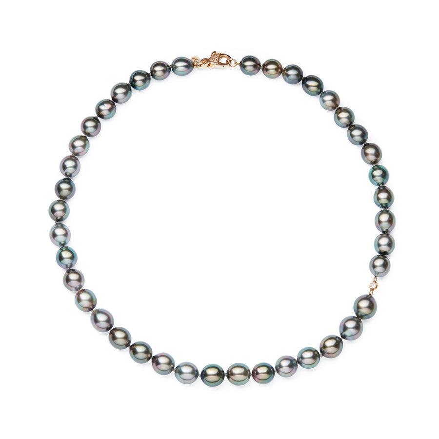 TAHITI Pearl Choker Necklace with Diamond