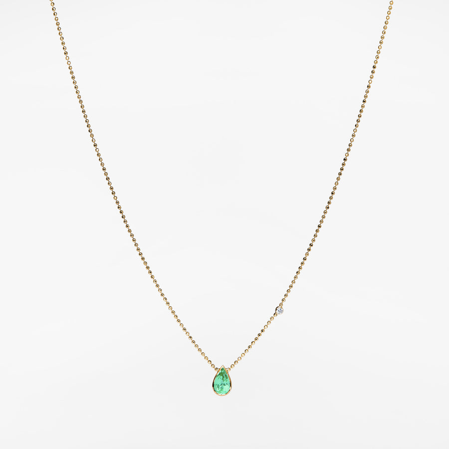 One of a kind Emerald Necklace with Diamond