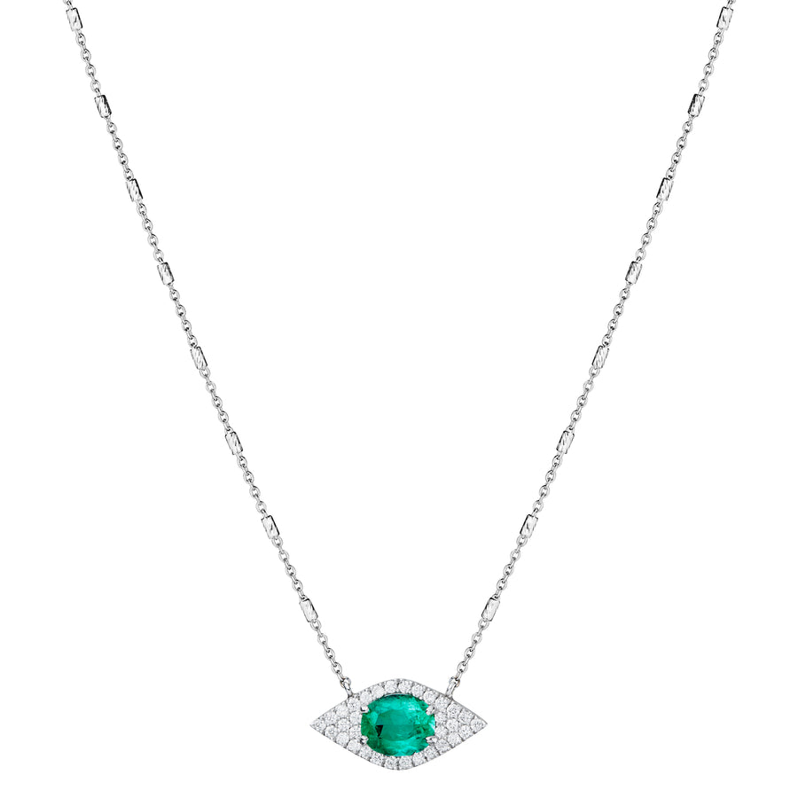 Colombian Emerald and Diamond EYE Necklace
