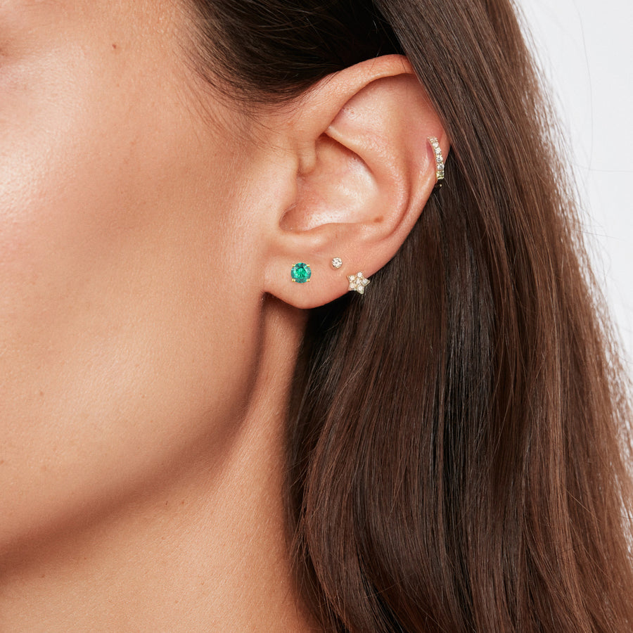 Mini Colombian Emerald Stud Earrings