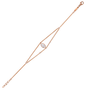 FRAGMENTS DE SOLEIL Marquise Diamond Chain Bracelet