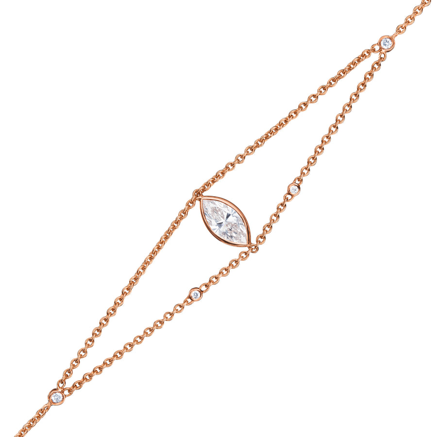FRAGMENTS DE SOLEIL Marquise Diamond Chain Bracelet