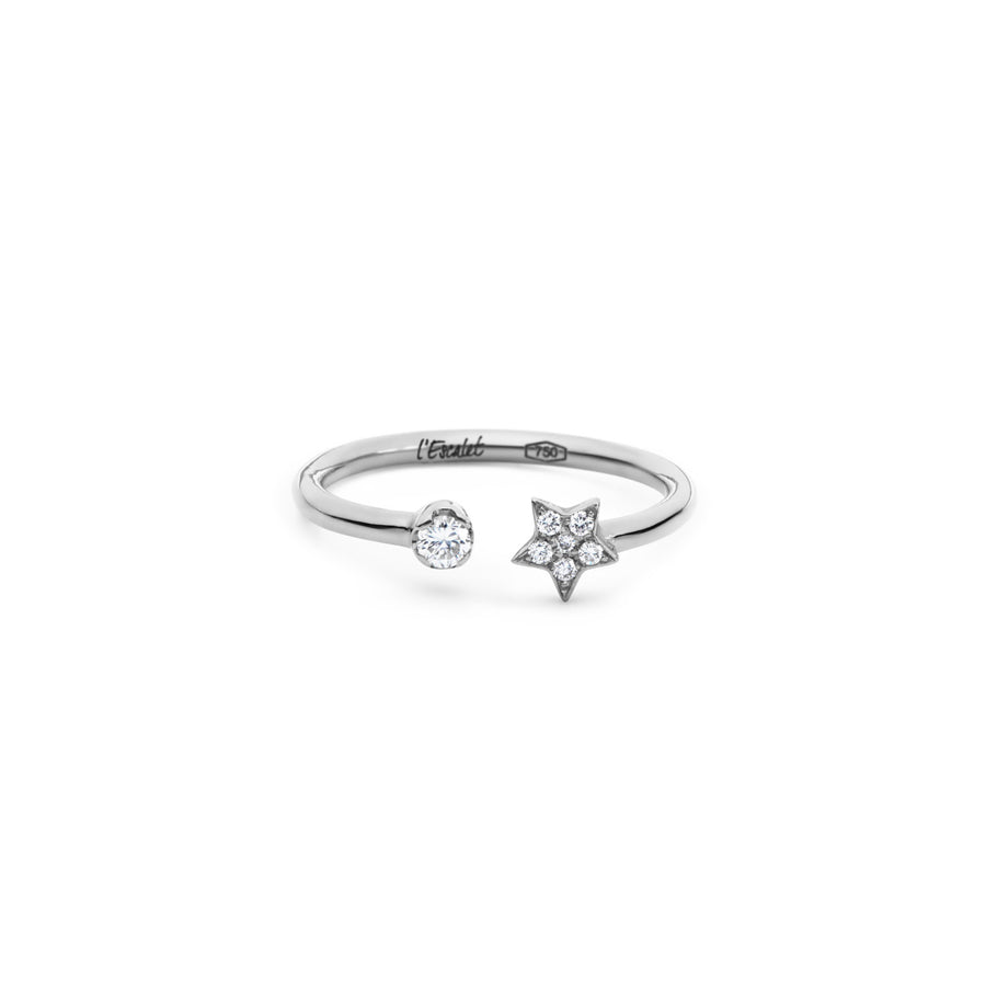 Gold Diamond Star Pavé Open Ring PETITE ETOILE - L'Escalet Jewellery