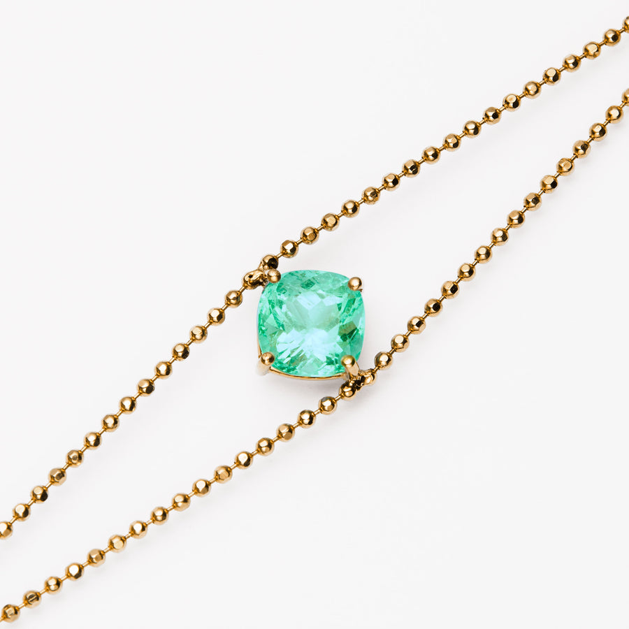 One of a kind Emerald Bracelet with Diamond