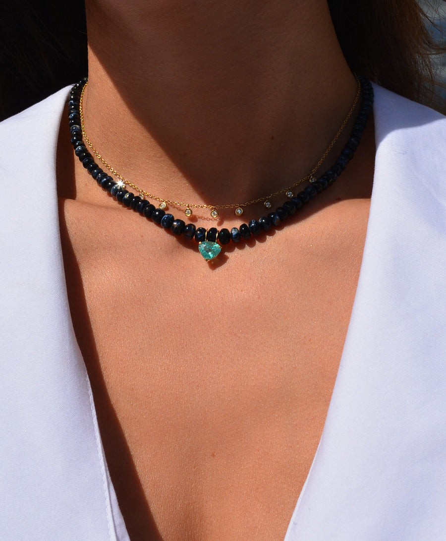 Paraiba Tourmaline and Pietersite necklace