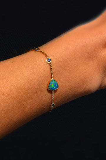 Black Opal and Sapphires Bracelet II