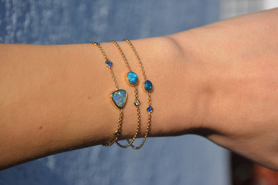 Black Opal and Sapphire Bracelet