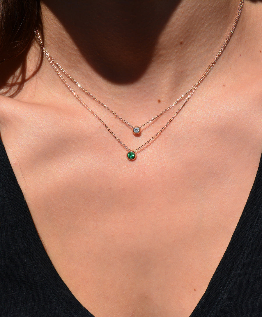 GIGARO Emerald Solitaire Necklace