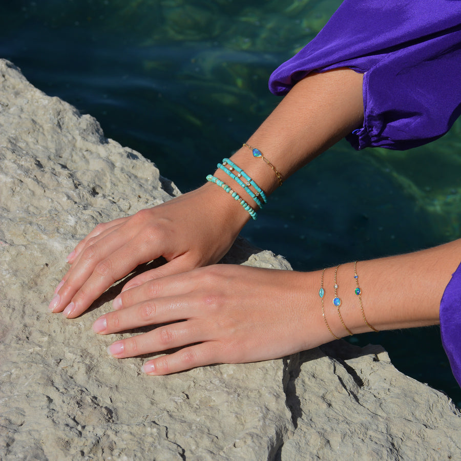 Double row Turquoise and Diamond bracelet