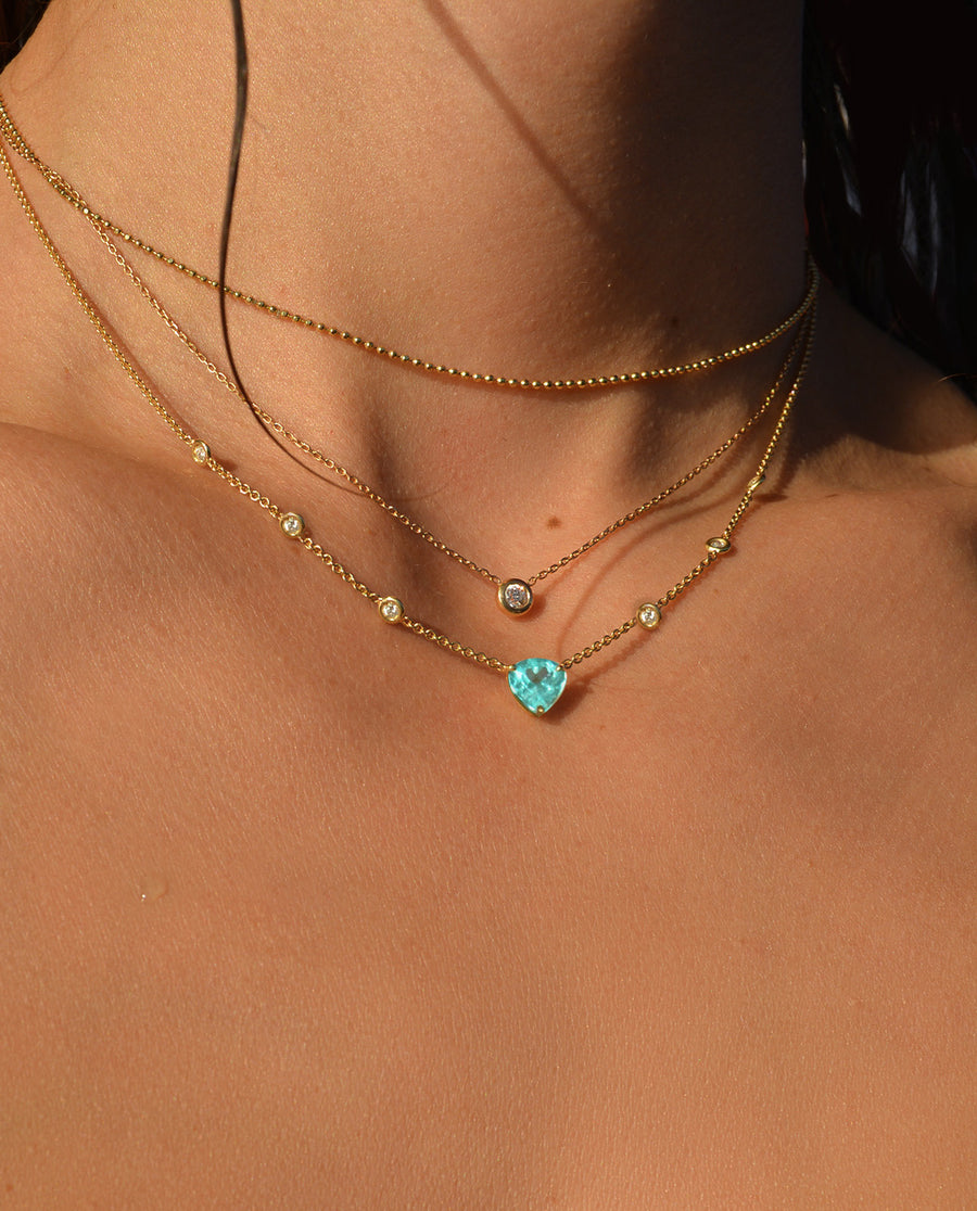 Big Paraiba Tourmaline and Diamond Necklace