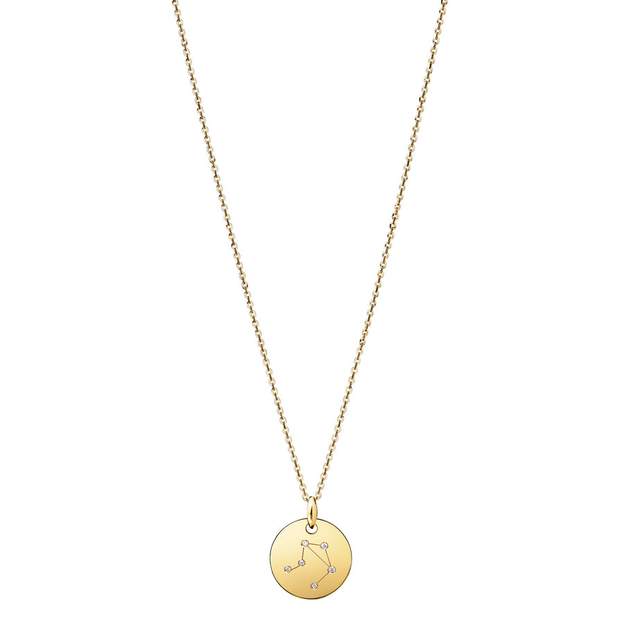 LIBRA Zodiac Sign Diamond Constellation Necklace: Astrology Star Sign 18K Gold or Silver Pendant
