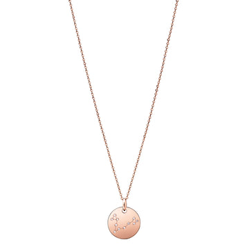 Pisces Constellation Necklace Diamond Rose Gold Zodiac Sign Star