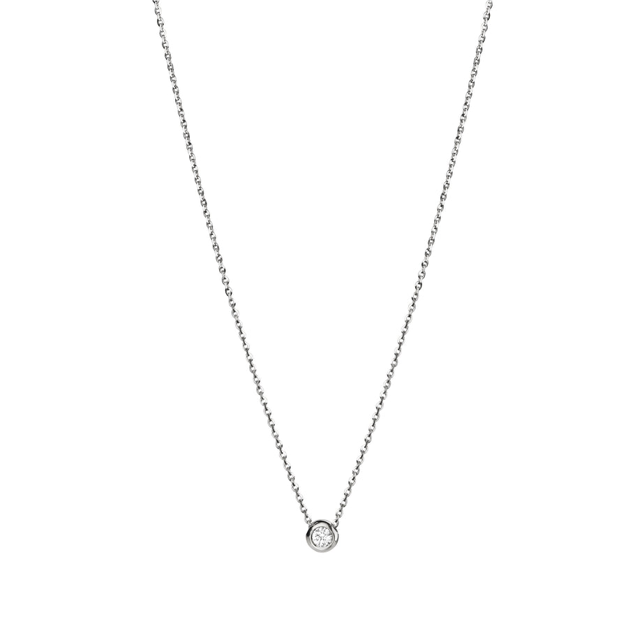 Diamond Solitaire Chain Necklace 18k Gold 0.1 carat Jewellery Essential - L'Escalet Jewellery 