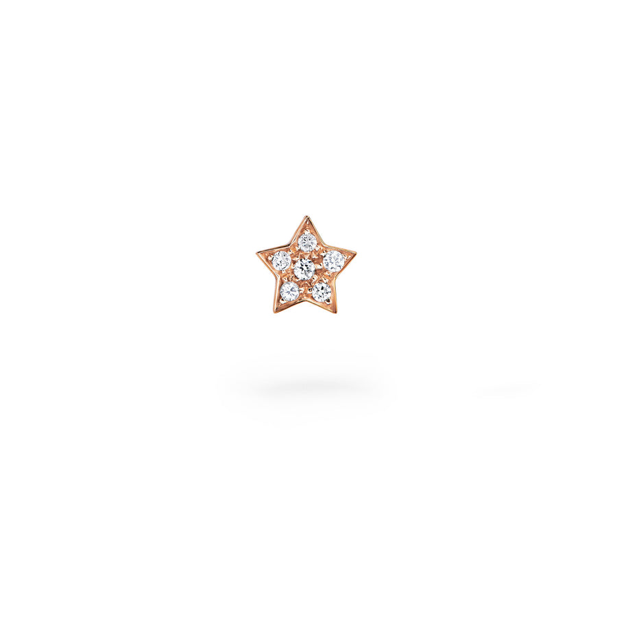 Star Pavé Diamond Stud Earrings Gold 18k - Handmade in Italy - L'Escalet Jewellery