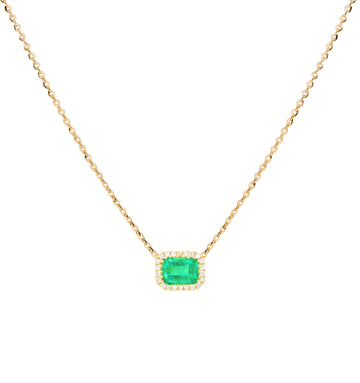 Colombian Emerald and Diamond Pavé Necklace