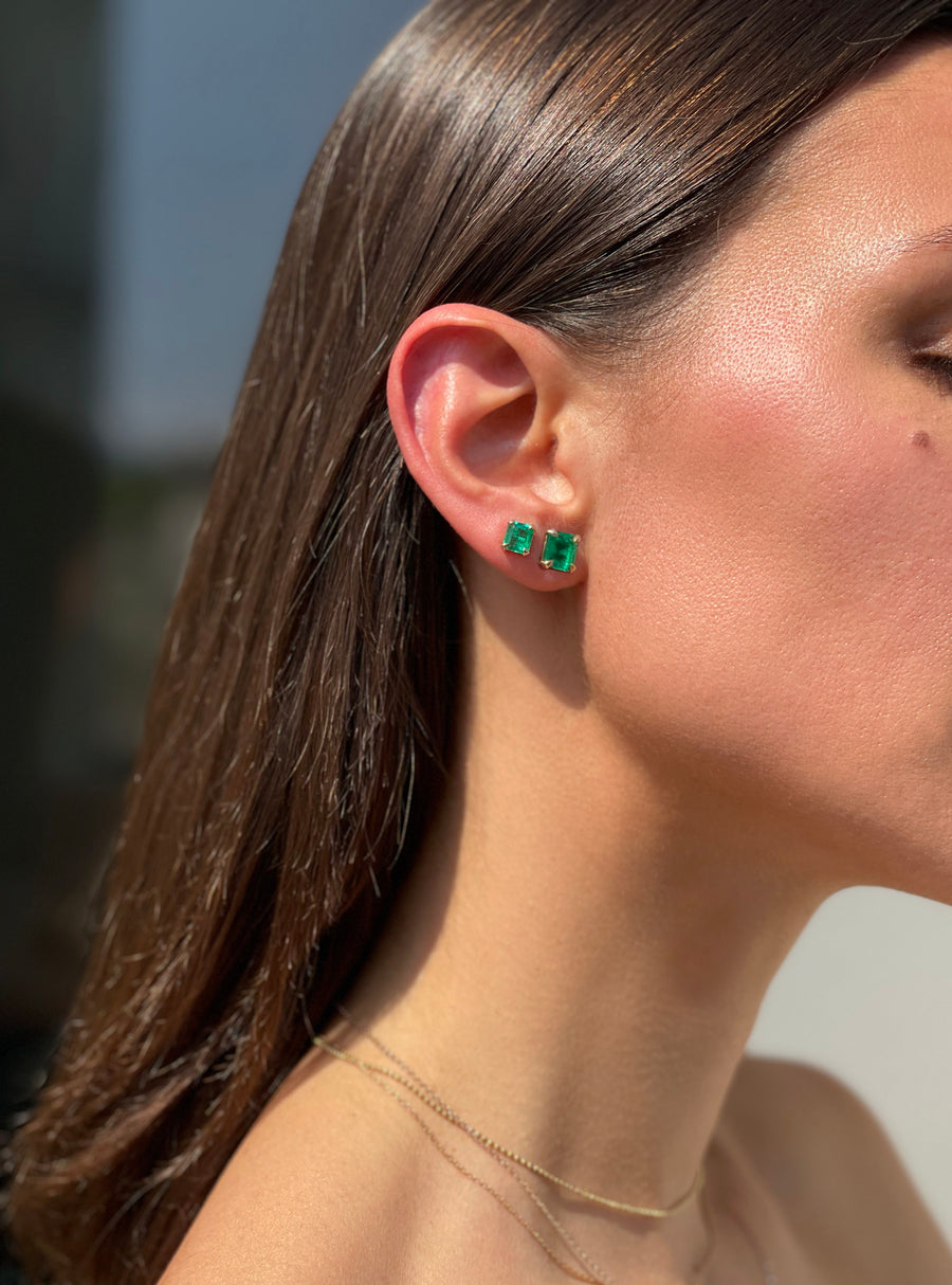 Colombian Emerald Stud Earrings
