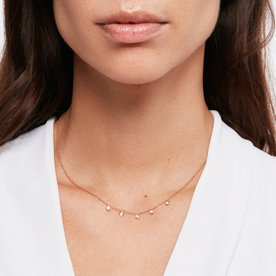 MILLE ETOILES Necklace with 5 Dancing Diamonds