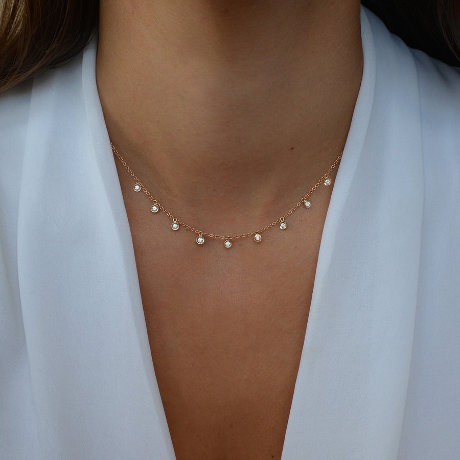 MILLE ETOILES Necklace with 9 Dancing Diamonds